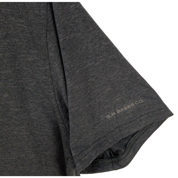 G.H. Bass & Co. Quick Dry Polo Mens Medium Short Sleeve 3-Button Shirt Black - Picture 7 of 12